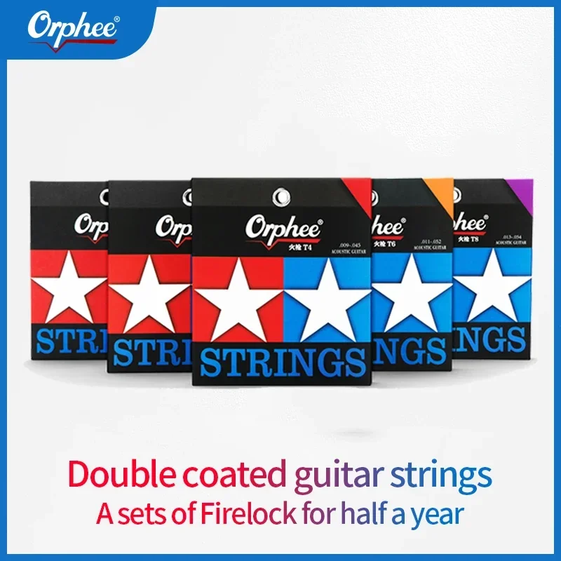 Orphee Akustikgitarrensaiten Fire Lock Serie Nano Double-Coated Anti Rust High Level Gitarrensaiten Gitarrenzubehör Teile Image