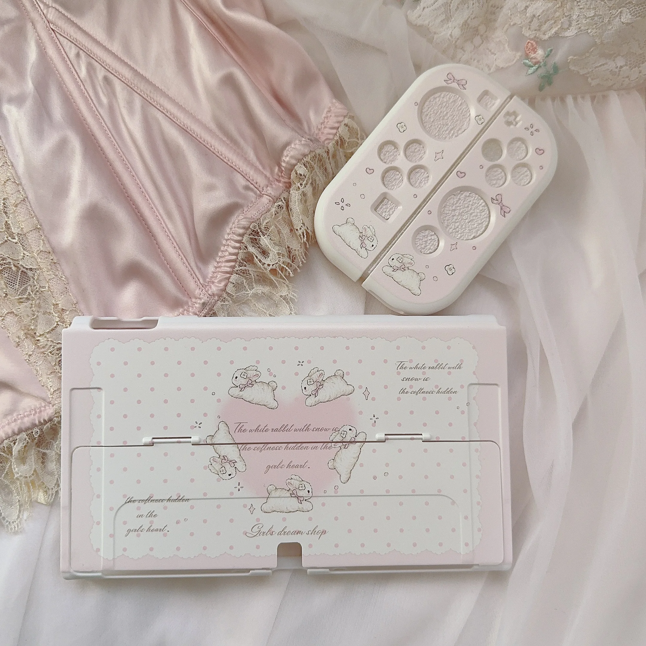 Ins Style Switch Schutzhülle Niedliches Original Rabbit Split Switch Oled Hard Case für Nintendo Switch Lite Controller Joy-Con Image