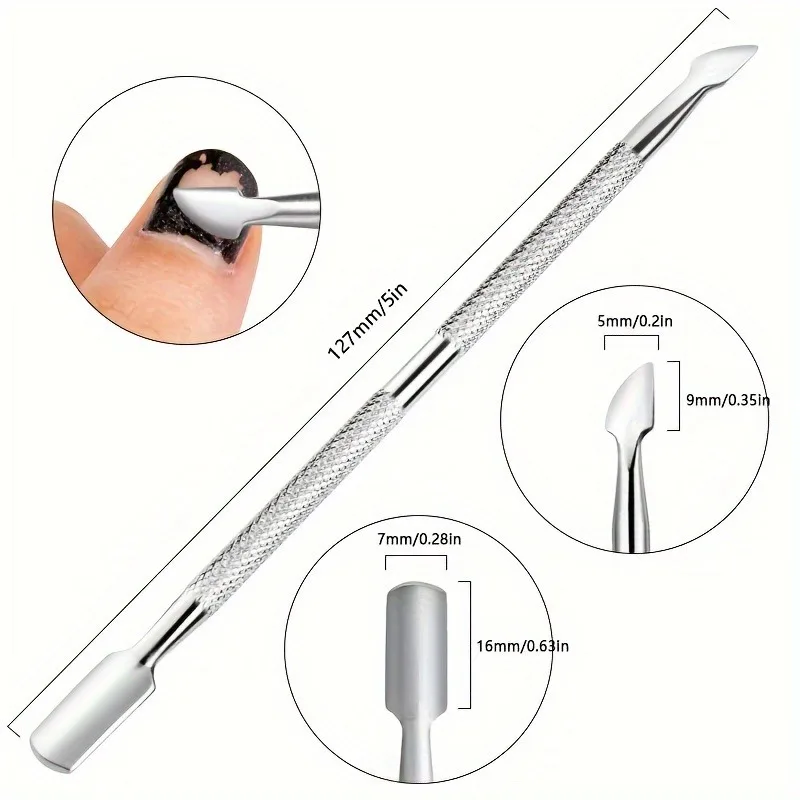 7 teile/satz Edelstahl Nagel Häutchen Schere Set, mit Dead Skin Pusher, Maniküre Pediküre Werkzeuge, Nagel Dateien, polnischen Gel Entfernen Image