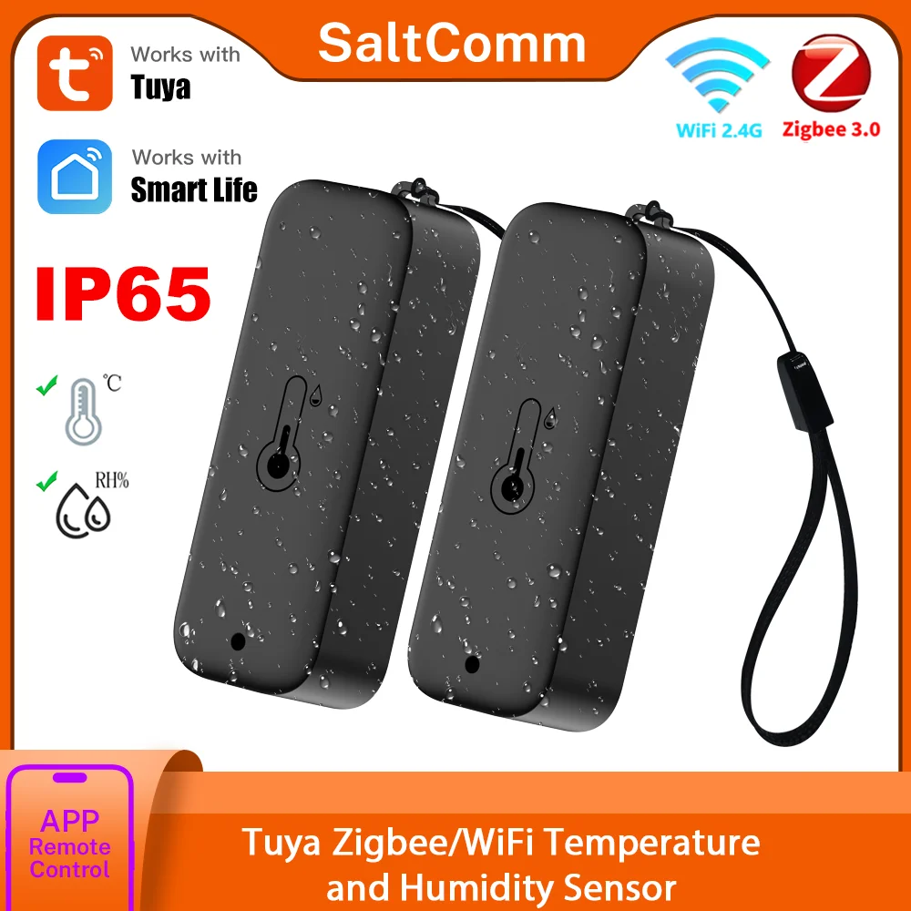 Tuya Smart Outdoor Temperatur-Feuchtigkeitssensor, Zigbee WiFi-Wetterstation, IP65 wasserdicht, funktioniert mit Google Assistant Image