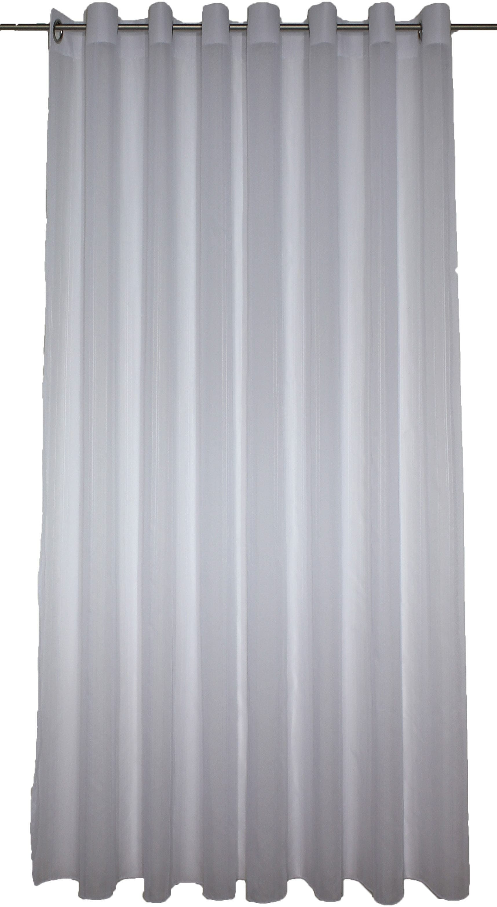 Gardine WIRTH "Gerty", weiß, B:200cm H:225cm, Polyester, Gardinen, Fertig-Store mit Metallösen nach Maß Image