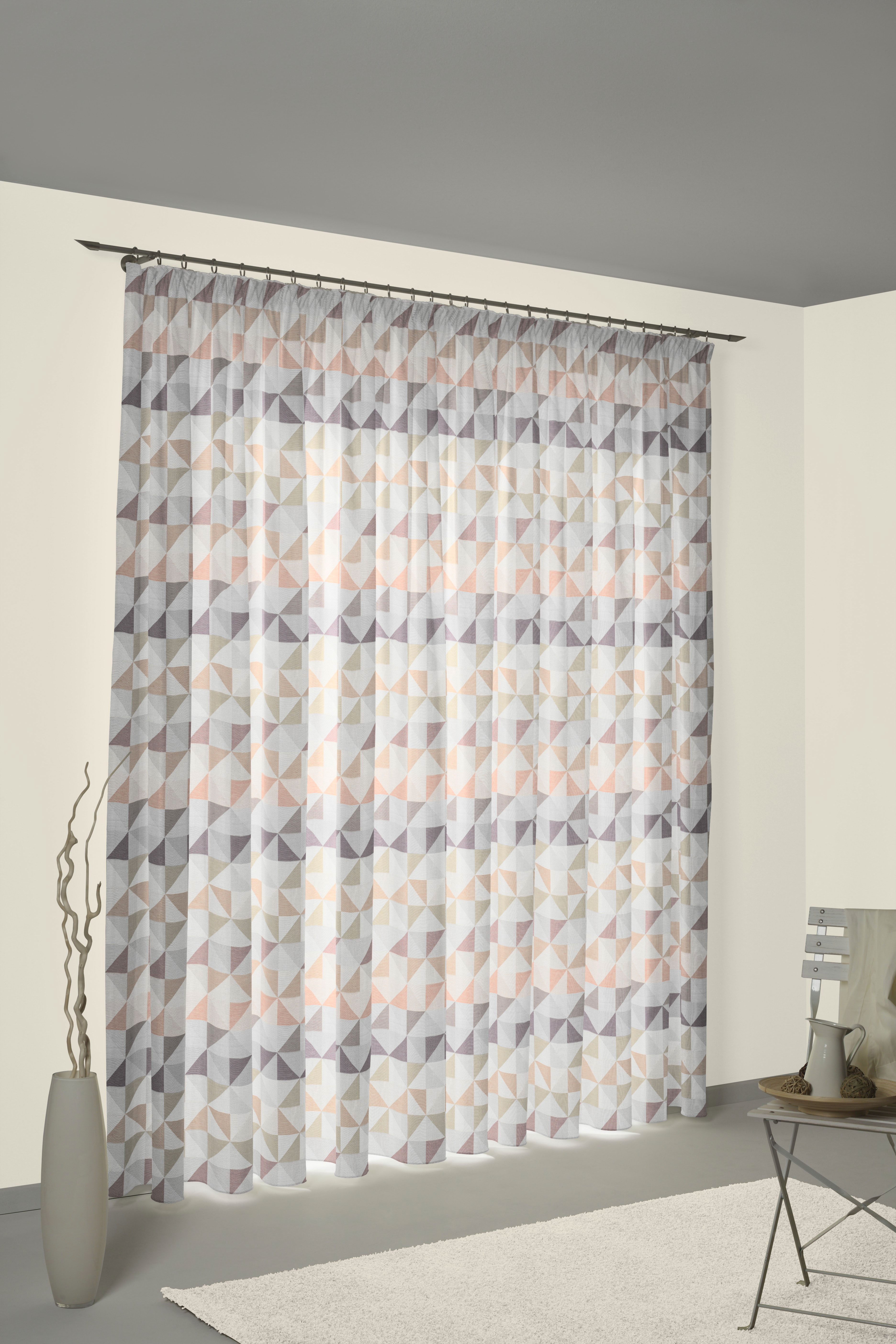 Vorhang WIRTH "Berlare", rosa (rosé), B:132cm H:155cm, Baumwolle, Polyester, Gardinen, nach Maß Image