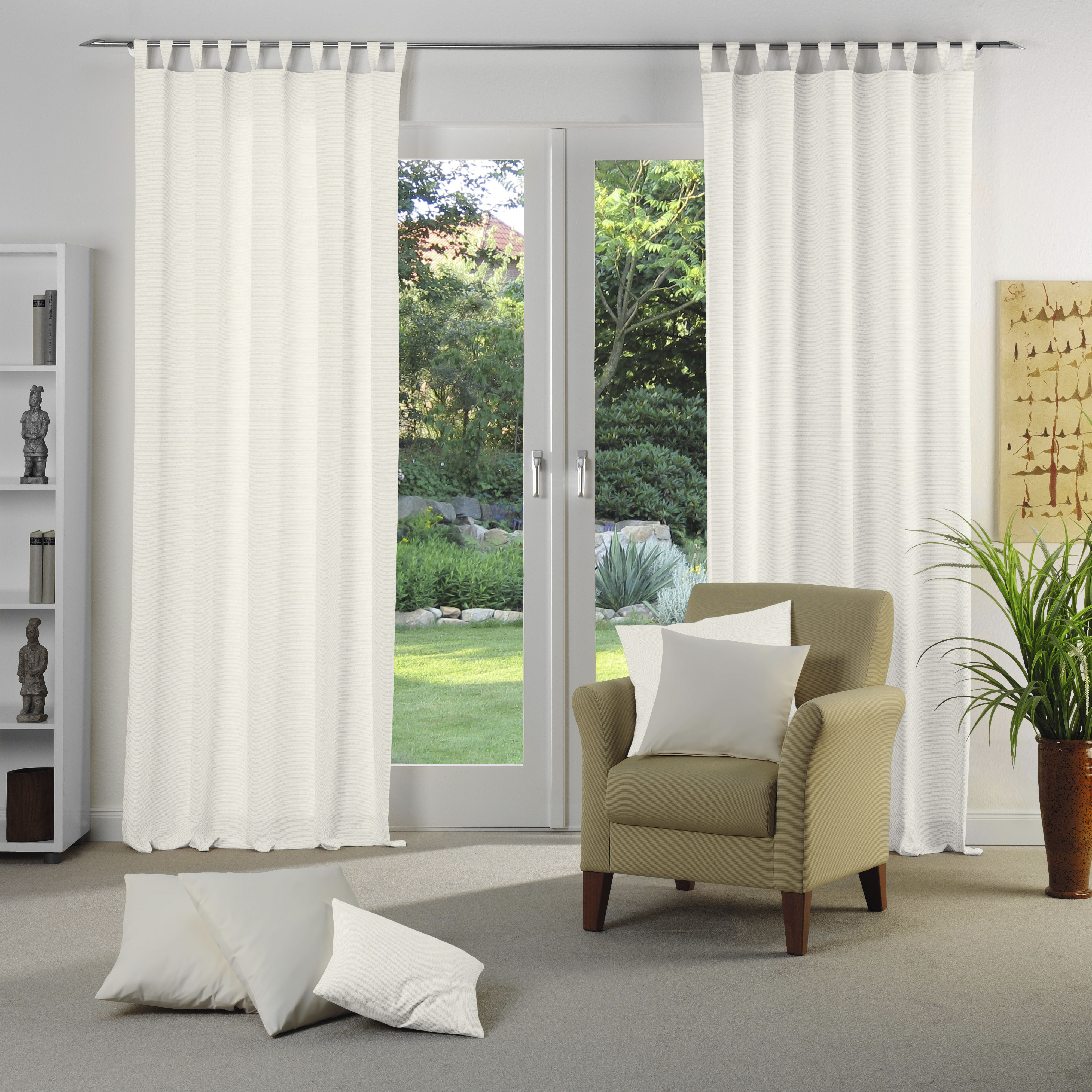Vorhang WIRTH "Berwick" Gr. 5, beige (natur), B:132cm H:255cm, Jacquard, Baumwolle, Polyester, Gardinen Image