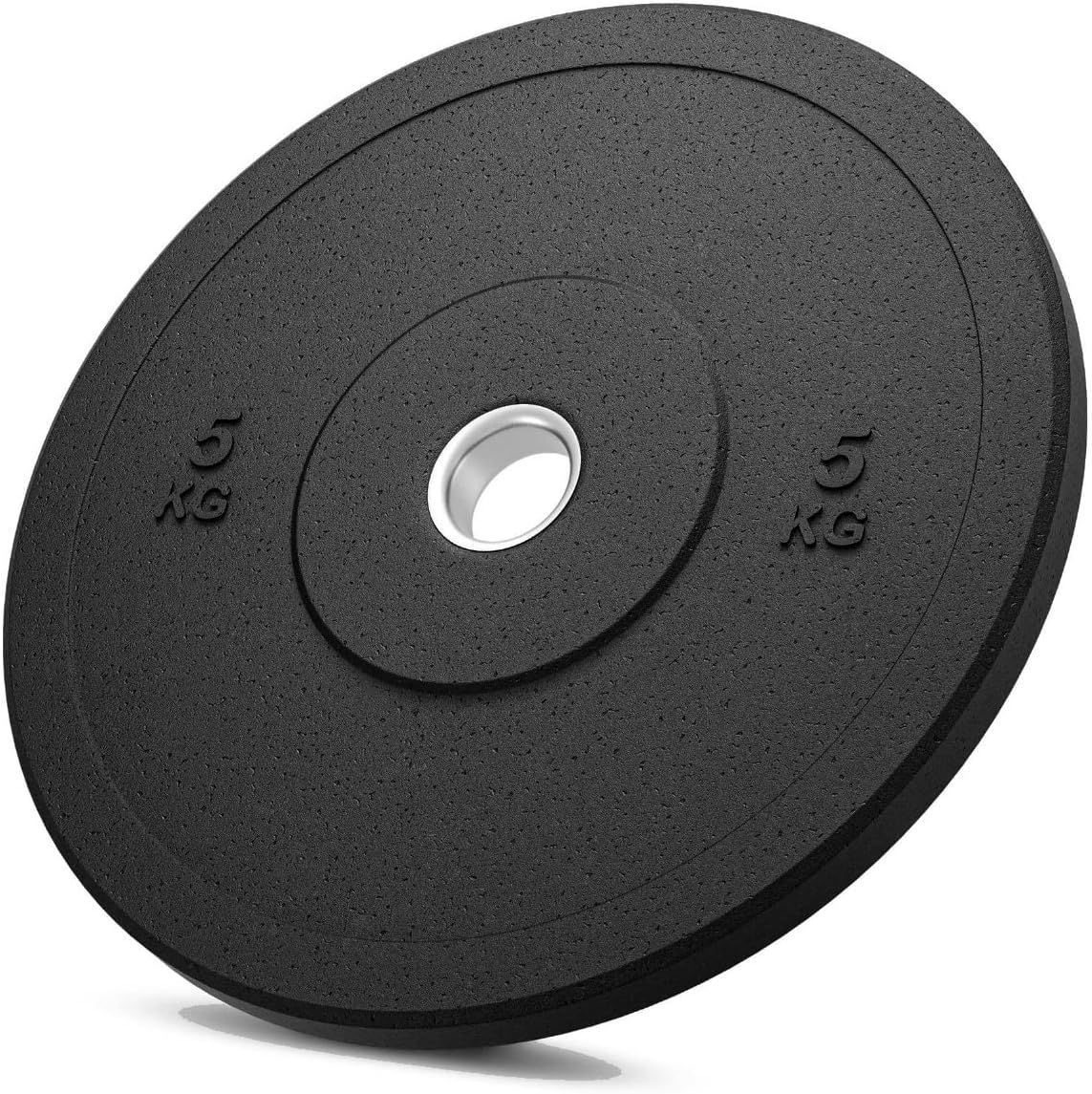FFitness Disco Gommato da 5 Kg per Bilanciere Olimpionico Foro 51mm FF