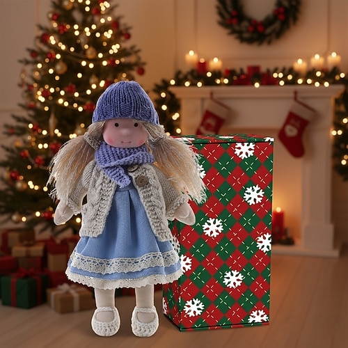 Handgemachte Waldorf-Puppe Baby-Mädchen mit bequemer Kleidung - 30 cm weiche Plüschpuppe mit Geschenkbox für Kleinkinder Ideale Weihnachtsgeschenke für Enkelkinder Mädchen Image
