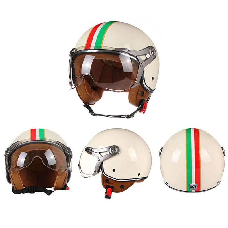 Casque De Moto rétro Capacetes casque De Moto Vintage Capacete De Moto casque ouvert Scooter Casco Moto Certification DOT