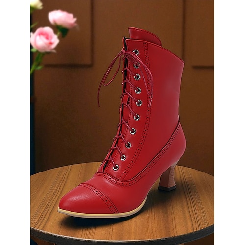 Silberne viktorianische Stiefeletten mit Schnürung im Edwardian-Stil für Damen mit kleinem Absatz und Brogue-Details – elegante Stiefel im Retro-Steampunk-Stil der 1920er Jahre für Damen, perfekt für Image