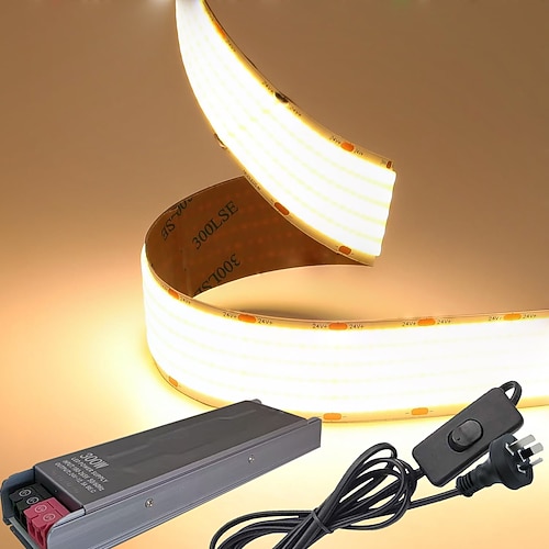 24 V, 15 mm, 24 W, 960 LEDs/m, 30 mm, 40 W, 1600 LEDs/m, Breite: 2,4–5,9 m, hohe Helligkeit, CRI 90, große Leuchtfläche, IP20, nicht wasserdicht, LED-Bandleuchten für DIY-Dekoration mit 1,5 m Image