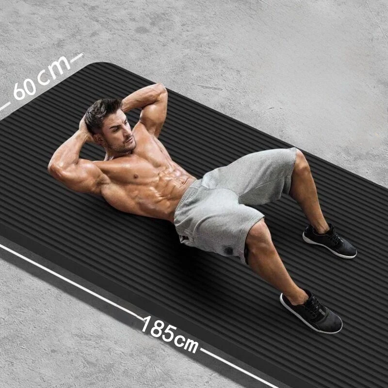 1 pièces tapis de Yoga anti-dérapant Sport tapis de Fitness exercice Yoga Pilates tapis de gymnastique équipement de Fitness Sport en caoutchouc 15MM d'épaisseur