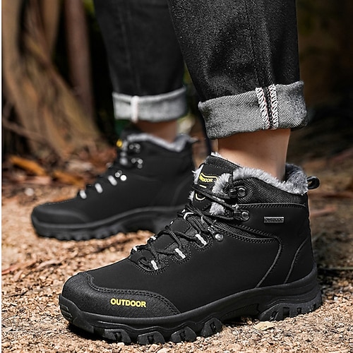 Wasserdichte, rutschfeste und warme Wanderstiefel für Herren, Outdoor-Winter-Trekkingschuhe, langlebige, isolierte Arbeitsstiefeletten Image