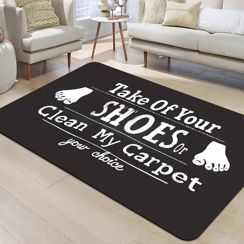 1PC Take Off Your Shoes Pattern Door Mats Kitchen Rugs Non-Slip Pop Living room Rugs Bath Mat Carpet for Home Sink Laundry Decor