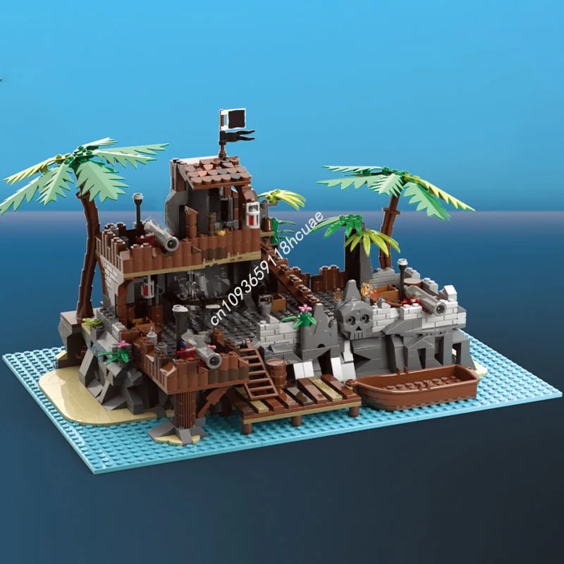 743PCS MOC Pirate CaribbeanS Outpost Modular Model Building Blocks Stacking Bricks Creative Kid Toy Gift Diy Educational Image