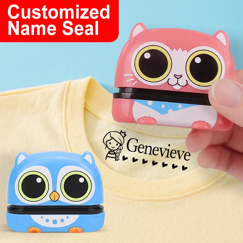 Personalisiertes Namensstempelset für Kleinkinder – individuelles wasserdichtes Siegel für Kindertagesstätten, Reiseutensilien und Hausaufgaben, sicher ungiftig Image