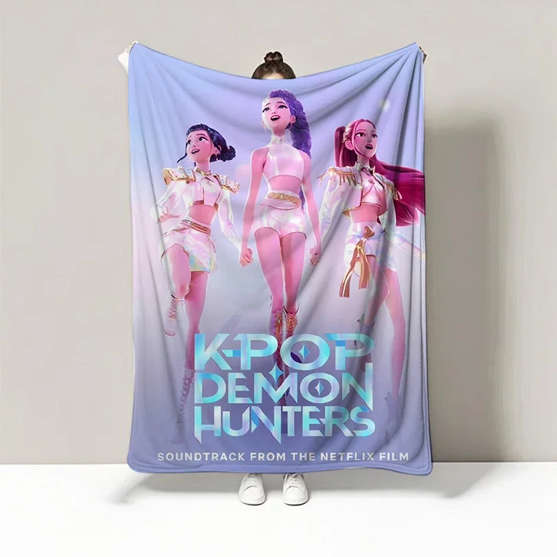 Süße Kpop-Dämonenjäger-Decke, lustiges Kpop-Geschenk, gemütliche K-Pop-Dämonenjäger-Huntrix-Decke, von Anime inspiriert, von Huntrix inspirierte Decke Image