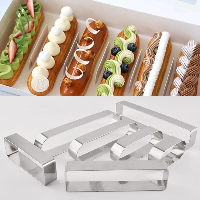 【QTG331】4 Größen Edelstahl Mousse Ring Rechteck Oval Kuchen Cookie Backform Image