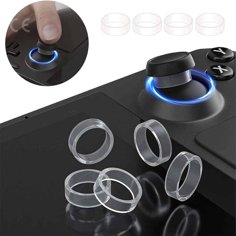 8 Stück elastischer schützender Joystick-Gummiring für PS5/PS4/Steam Deck Rocker Silikonringabdeckung für Rog Ally Spielkonsole Image