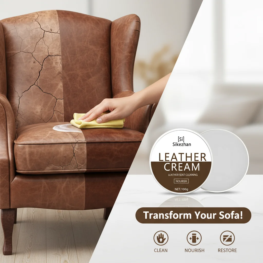 Professionelle Leder-Conditioner und Sofa-Pflegecreme, Wiederherstellung und schützt echtes/Kunstleder, verhindert Risse, einfache Anwendung Image