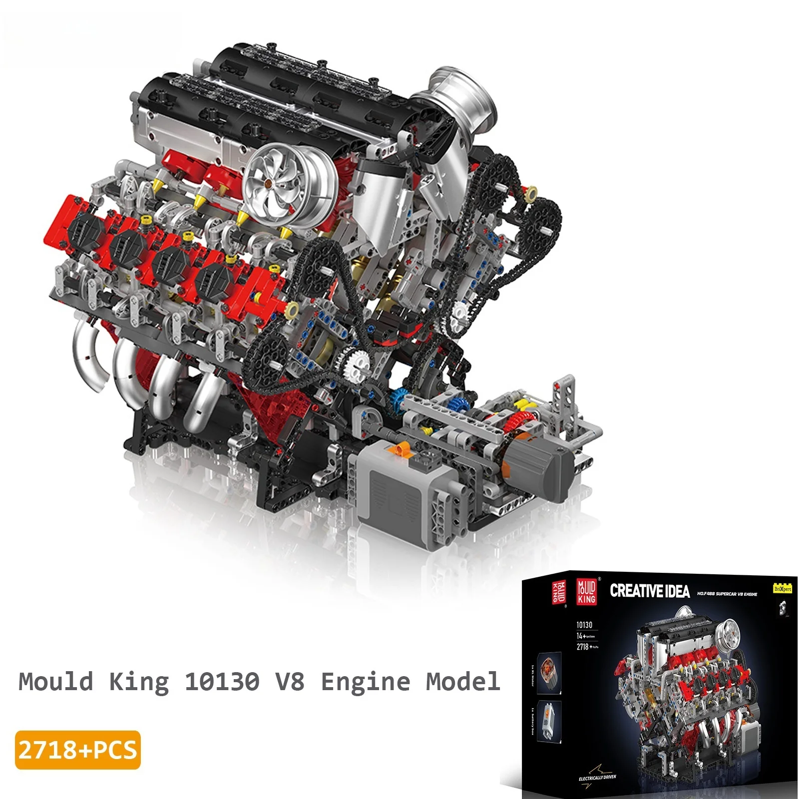 2718 PCS Tecnico Parte di Auto MOC Building Block Il F488 Supercar V8 Motore Set di Montaggio Giocattoli di Mattoni Modello Per Bambini Regalo Di Natale