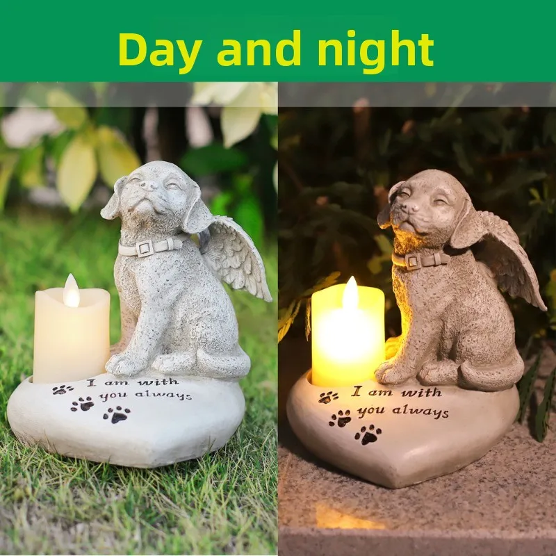 Lapidi per animali domestici Nuovo angelo per animali domestici Lapide per cani Statua creativa Artigianato in resina Giardino esterno Ornamento per animali Animali commemorativi per animali domestici