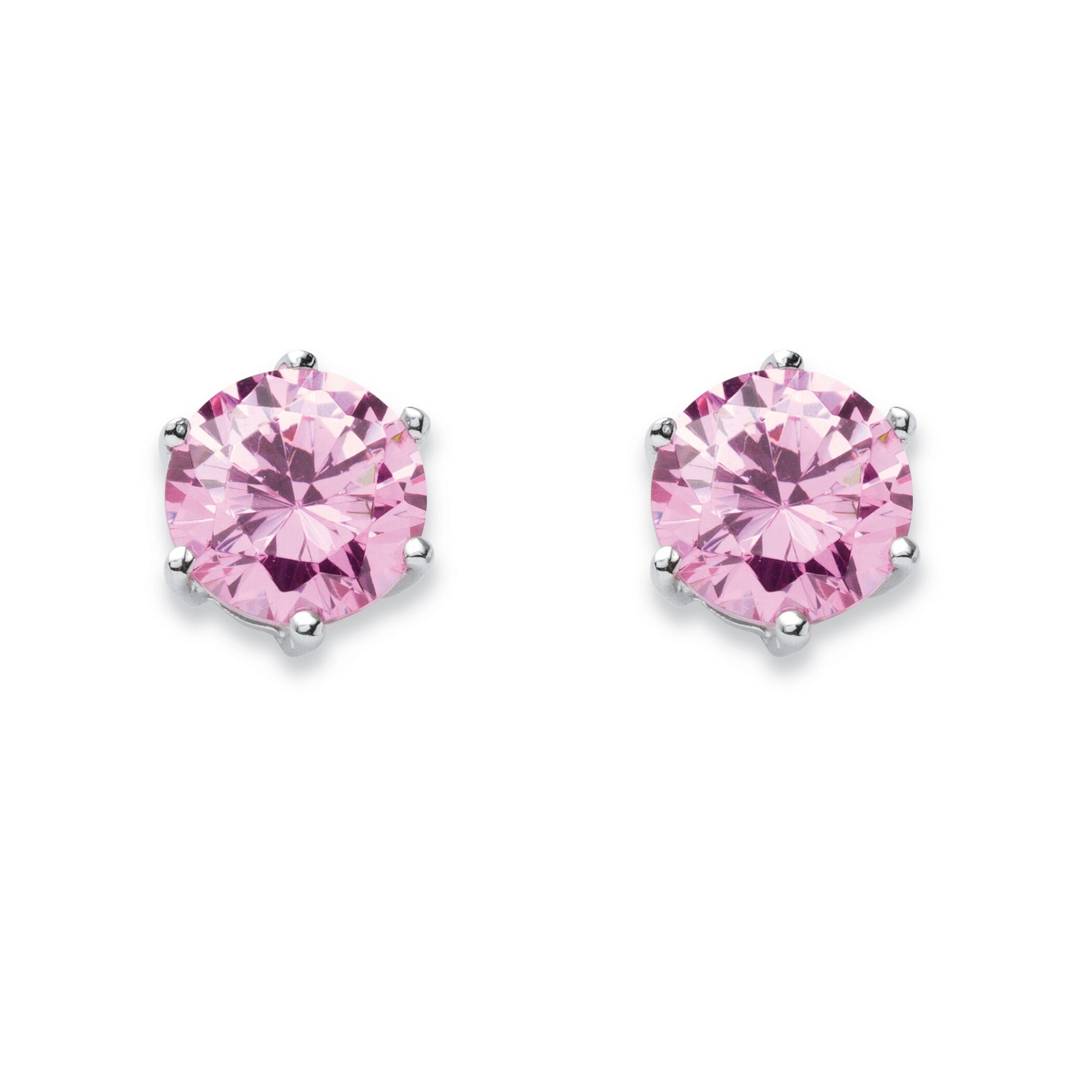 Women's Birthstone .925 Sterling Silver Stud Earrings by PalmBeach Jewelry in June (Size ONE SIZE)