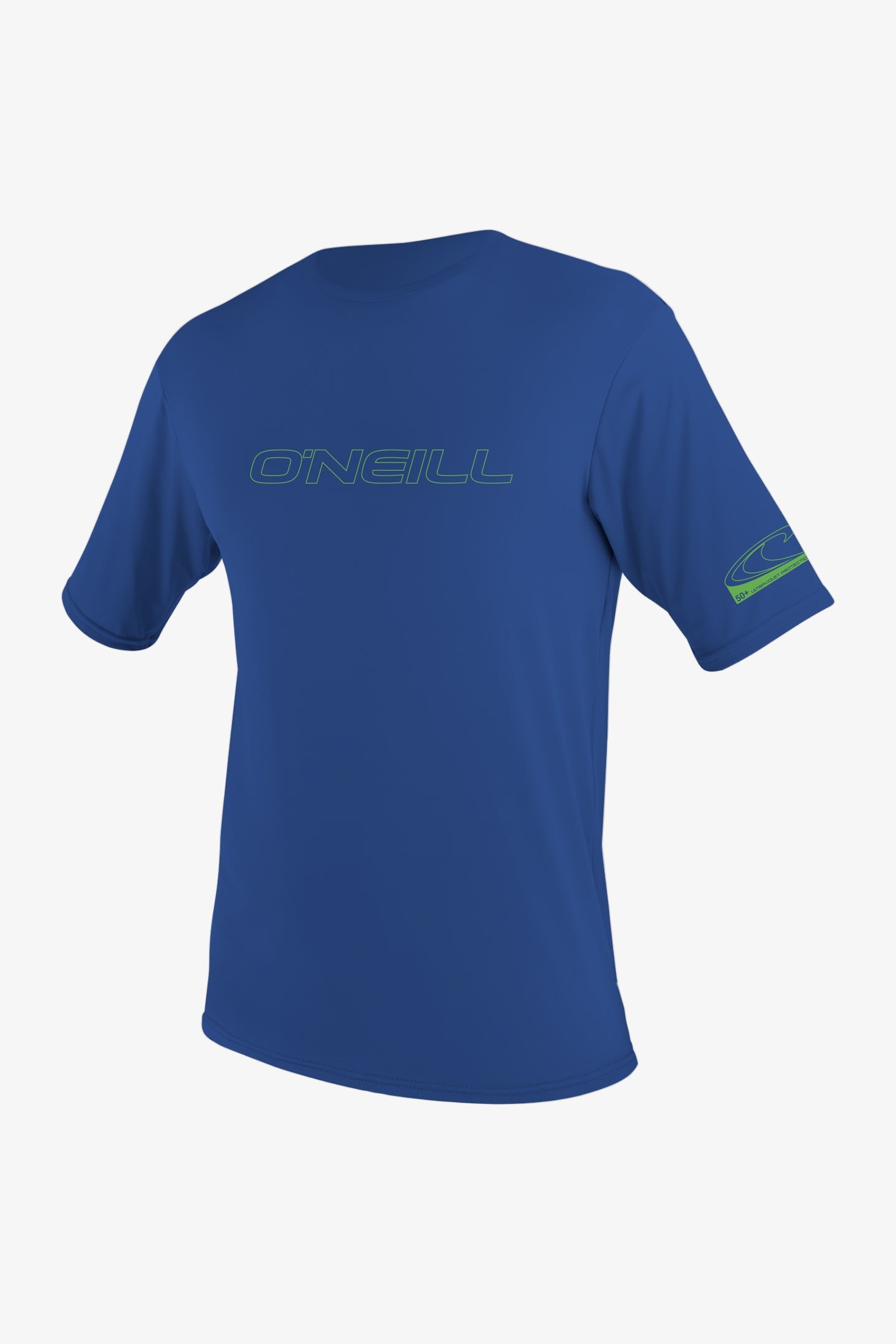 O'Neill Youth Basic Skins 50+ Short Sleeves Sun Shirt in Pacific, Size 4, Polyester/Spandex