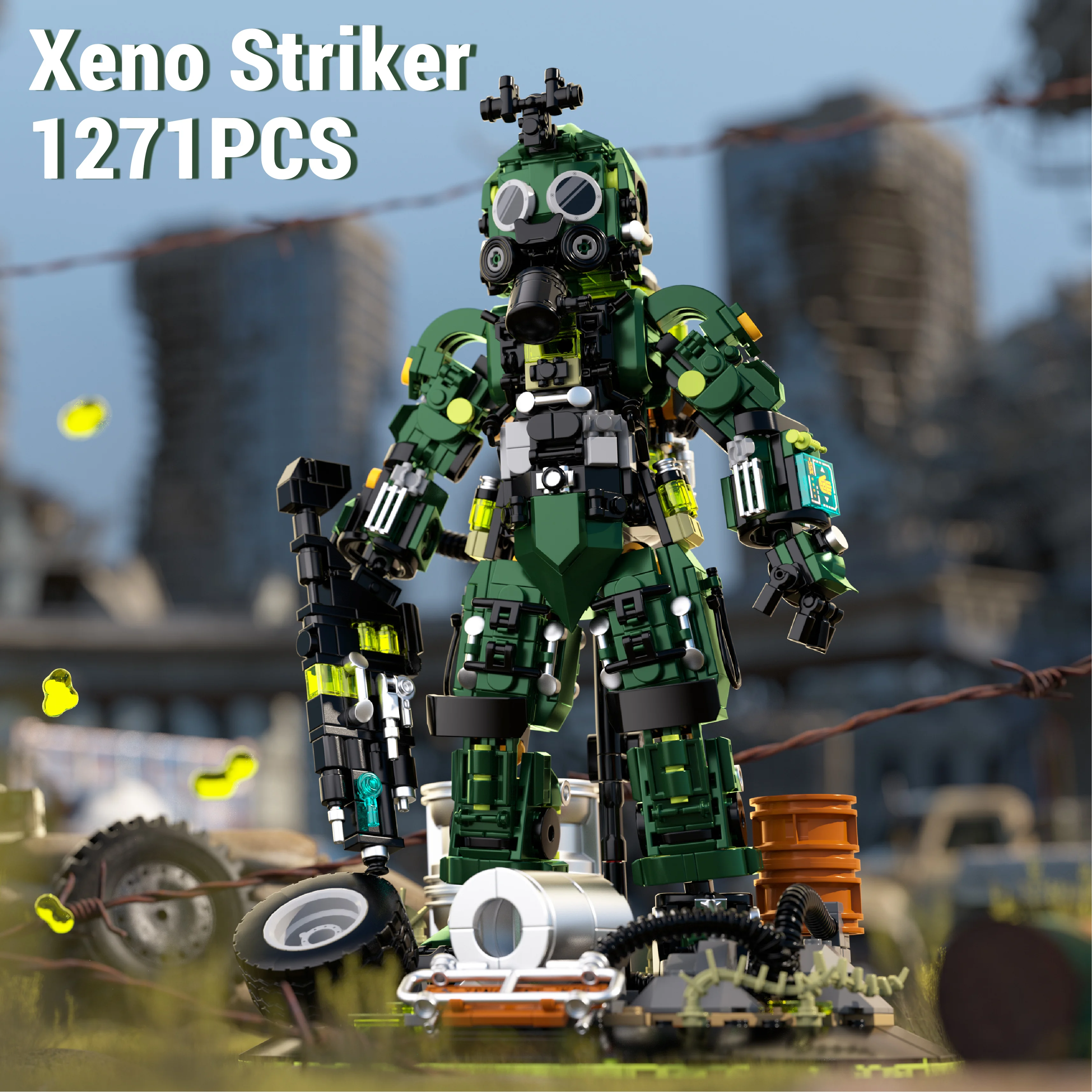 1271PCS Xeno Striker Bausteine Spielzeug Zukunft Gefühl Desktop Ornamente Modell Kleine Partikel Ziegel Kinder Erwachsene Montage Spielzeug Image
