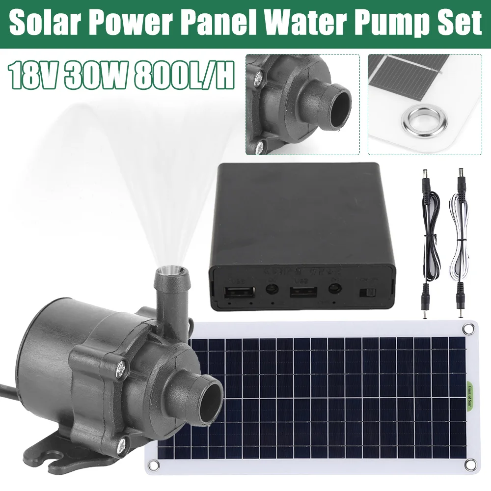 30W 800L/H Brunnen Panel Pumpe Mini Solar Power Panel Wasserpumpe Bewässerung System Energiesparende Kits für Pool garten Dekoration Image