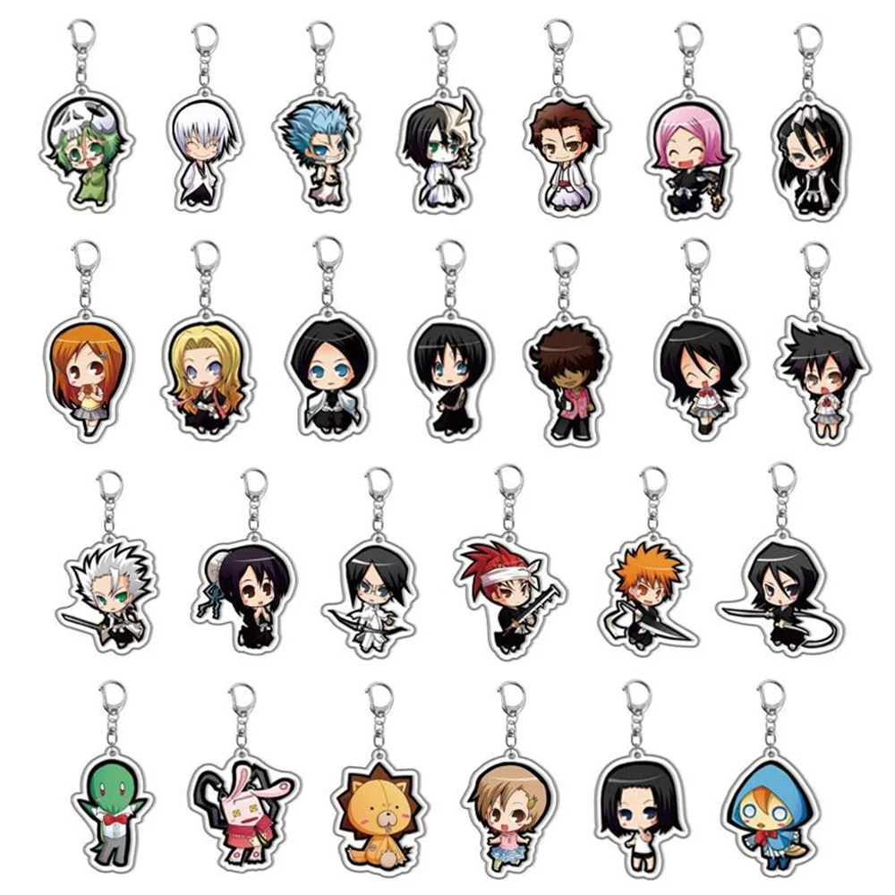 6 cm Anime Bleach Acryl Schlüsselanhänger Modische Tasche Charming Kurosaki Ichigo Ishida Uryuu Handschellen Cartoon Figuren Schlüsselanhänger Geschenk Image