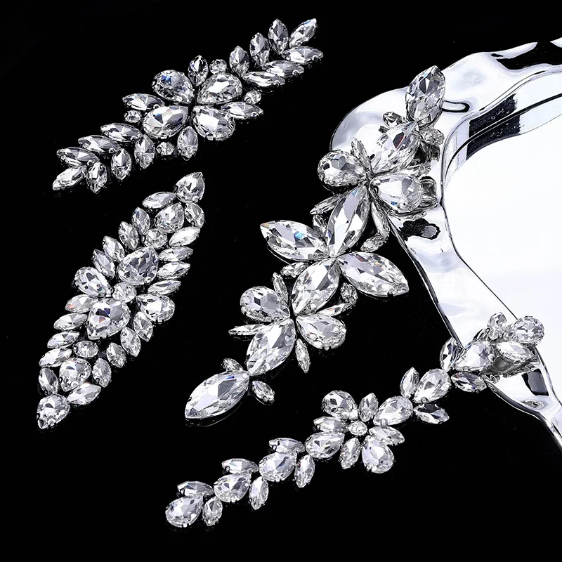 Ducrystal Glas Kristall Motiv Strass Kette Hot Fix Glänzende Strass Kette Für DIY Hochzeit Kleider Schmuck Zubehör, Image