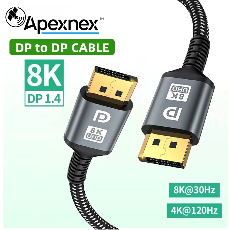 8K E-Sports DP-Kabel DisplayPort-Kabel 1,4 Hochgeschwindigkeits-Display-Port-Kabel 8K@60Hz 4K@144Hz 2K@240Hz HDR 10 32,4 Gbit/s Image