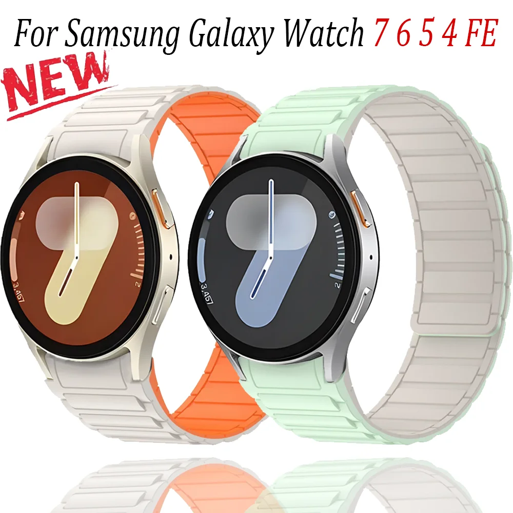 No Gap Silikonarmband für Samsung Galaxy Watch 7 6 5 4 FE 40/44 mm 5 Pro Magnetband für Galaxy Watch 6 4 Classic 43/47/42/46 mm Image