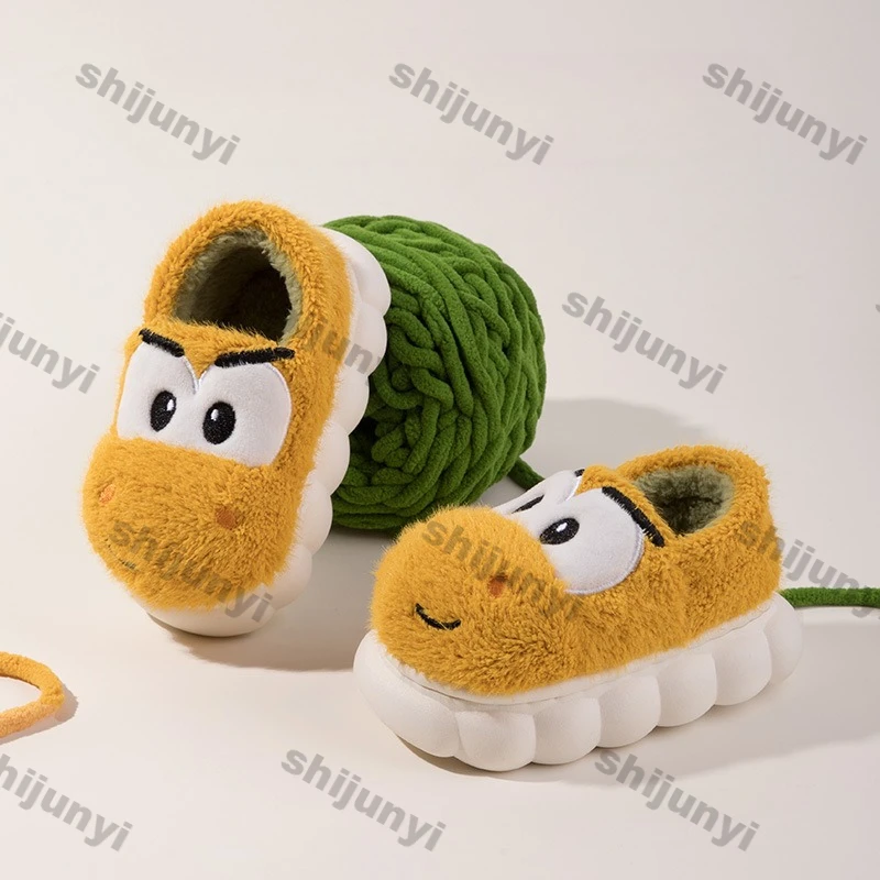 Kinder Baumwolle Schuhe Winter Mode Wärme Cartoon Plüsch Warme Schuhe Nette Baby Weiche Sohlen Anti Slip Indoor Haus Hausschuhe Image