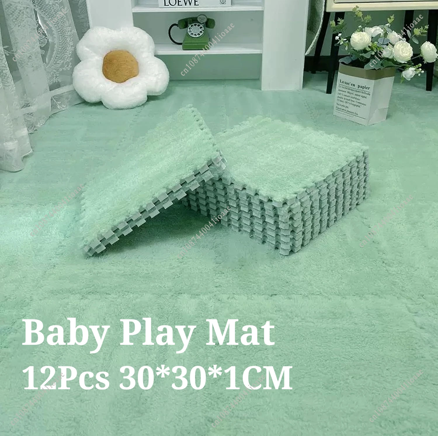 Weiche Plüsch Kinder Teppich Baby Spielen Matte 12Pcs kinder Teppiche Spielzeug EVA Schaum kinder Matte 30*30*1CM Interlock Fußmatten Spiel Matte