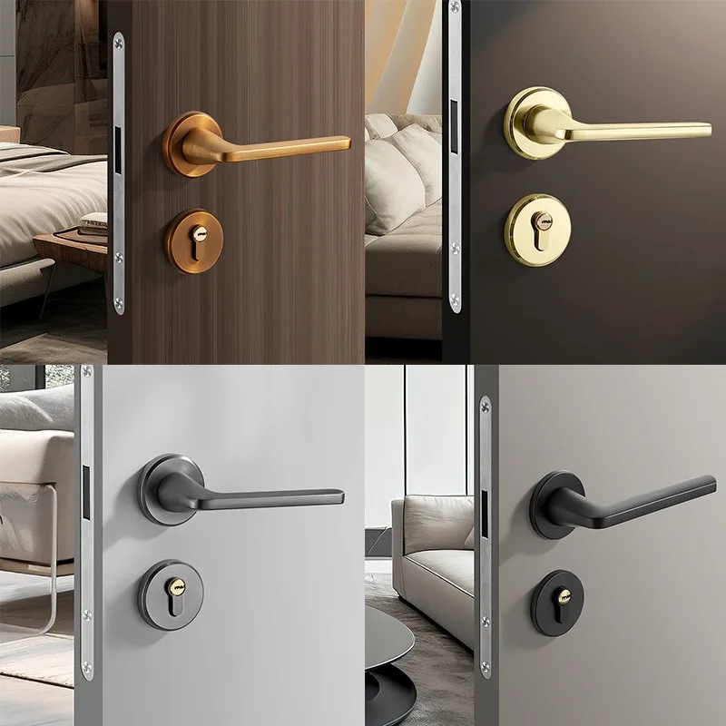 Schlafzimmer-Türschloss, geteilter Typ, geräuschlos/magnetisch, modernes, einfaches, universelles Türgriffschloss Image
