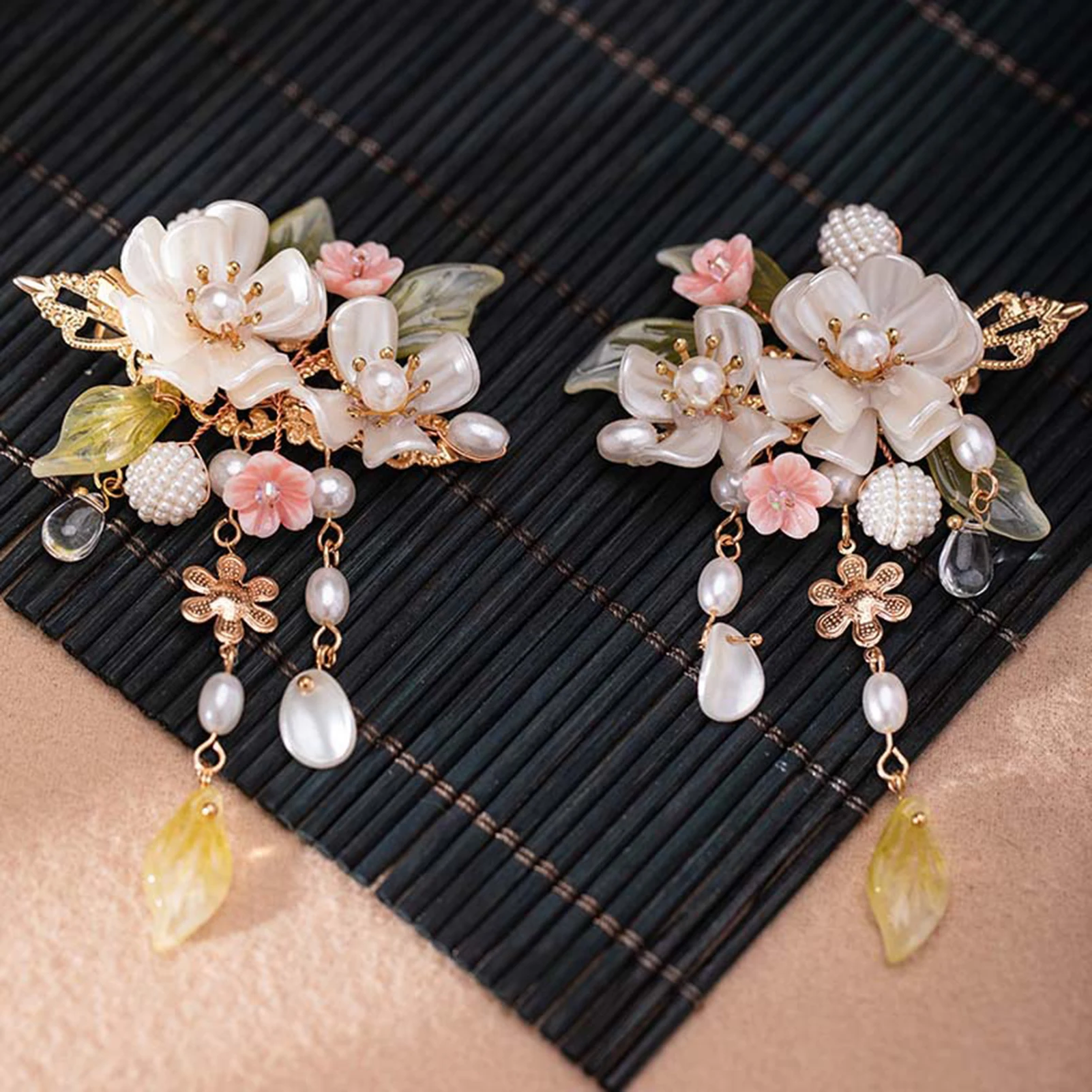 Chinesischen Stil Haarnadel Vintage Blume Quaste Haar Kamm Haar Clips Exquisite Elegante Handgemachte Haar Zubehör Hanfu Haar Pins Image