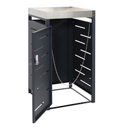 PROREGAL 1er-Mülltonnenverkleidung HxBxT 110x60x62cm 80-240 Liter Mülltonnenbox Pflanzkasten Edelstahl-Metall Image