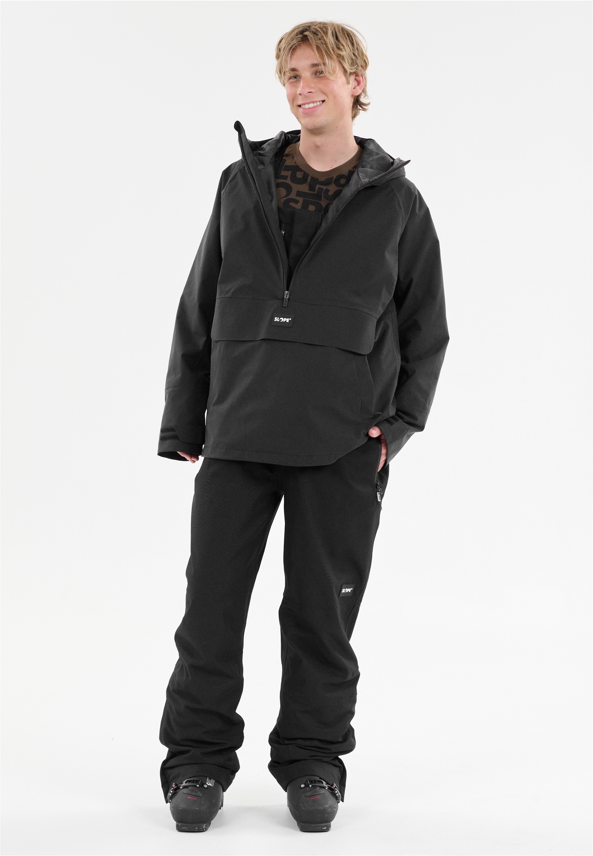 Skihose SLOPE "Kenwood", Herren, Gr. XXS, EURO-Größen, schwarz, 100% Polyester, unifarben, lang, Hosen, im ausgeklügelten Latzhosen-Design Image