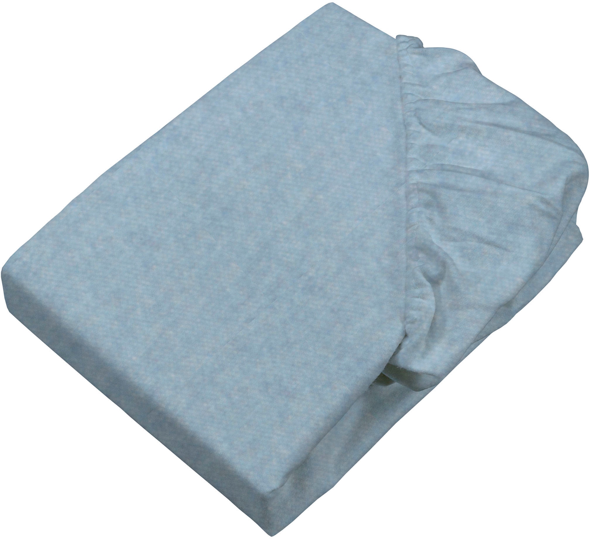 Bettlaken SETEX "Feinbiber Melange Spannbetttuch", jeans melange, B:140cm L:200cm, Feinbiber, Obermaterial: 90% Baumwolle, 10% Polyester, Bettlaken, Spannbettlaken, Melange-Effekt: Tiefe, Lebendigkeit, interessante Optik für das Auge Image