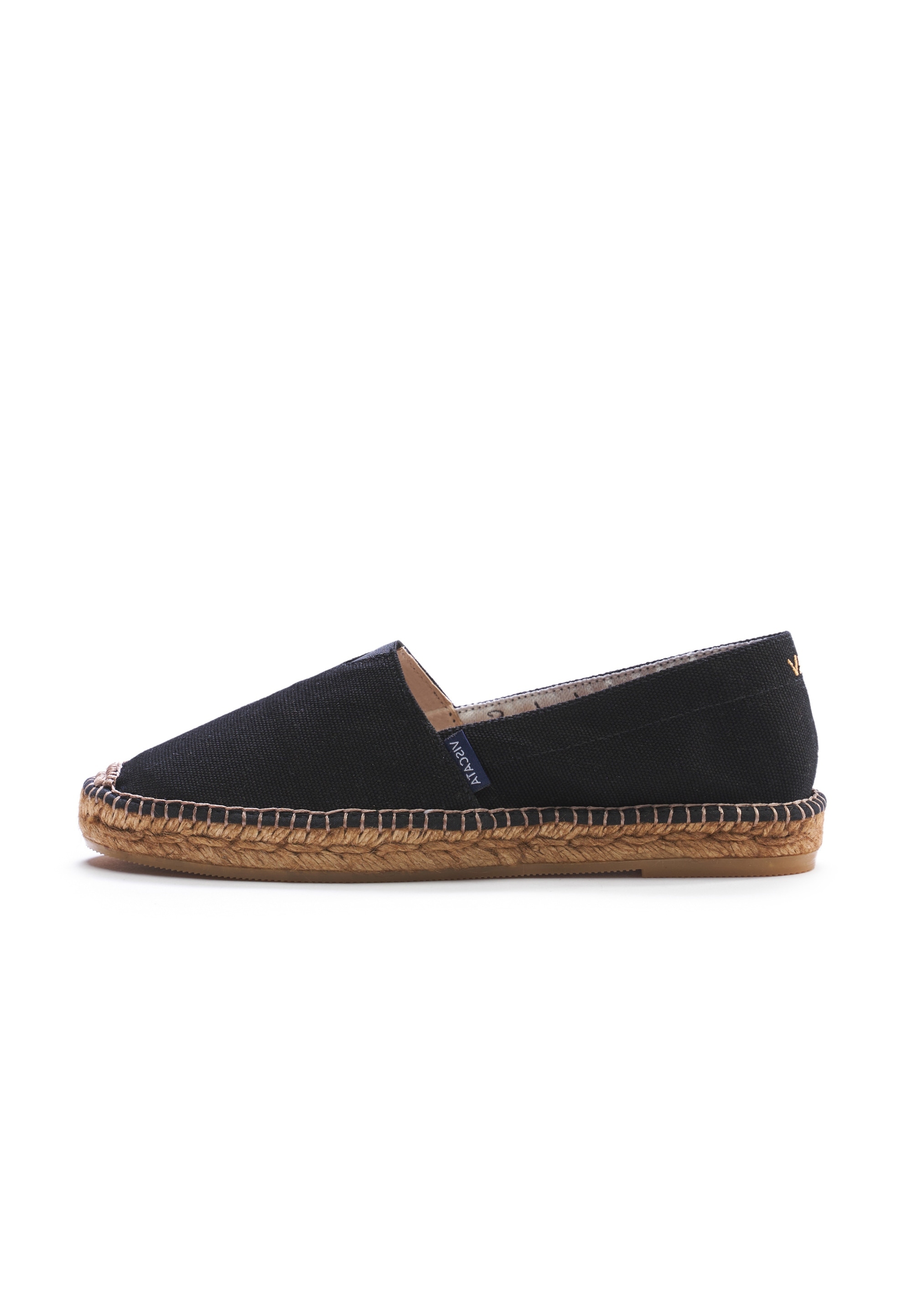 Espadrille VISCATA "Barceloneta", Damen, Gr. 38, schwarz, Textil, Schuhe Espadrille, aus Baumwolle und Natur-Jute hergestellt