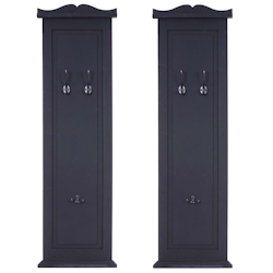 BERLINLODGE 2er-Set Garderobe HxBxT 109x28x5,5cm Wandhaken Holz Dunkelgrau lackiert Wandgarderobe Garderobenpaneel Image