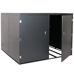 PROREGAL 4er-Fahrradgarage HxBxT 160x222x208cm abschließbar Metall Anthrazit Gerätehaus Fahrradbox mit Ablage Image