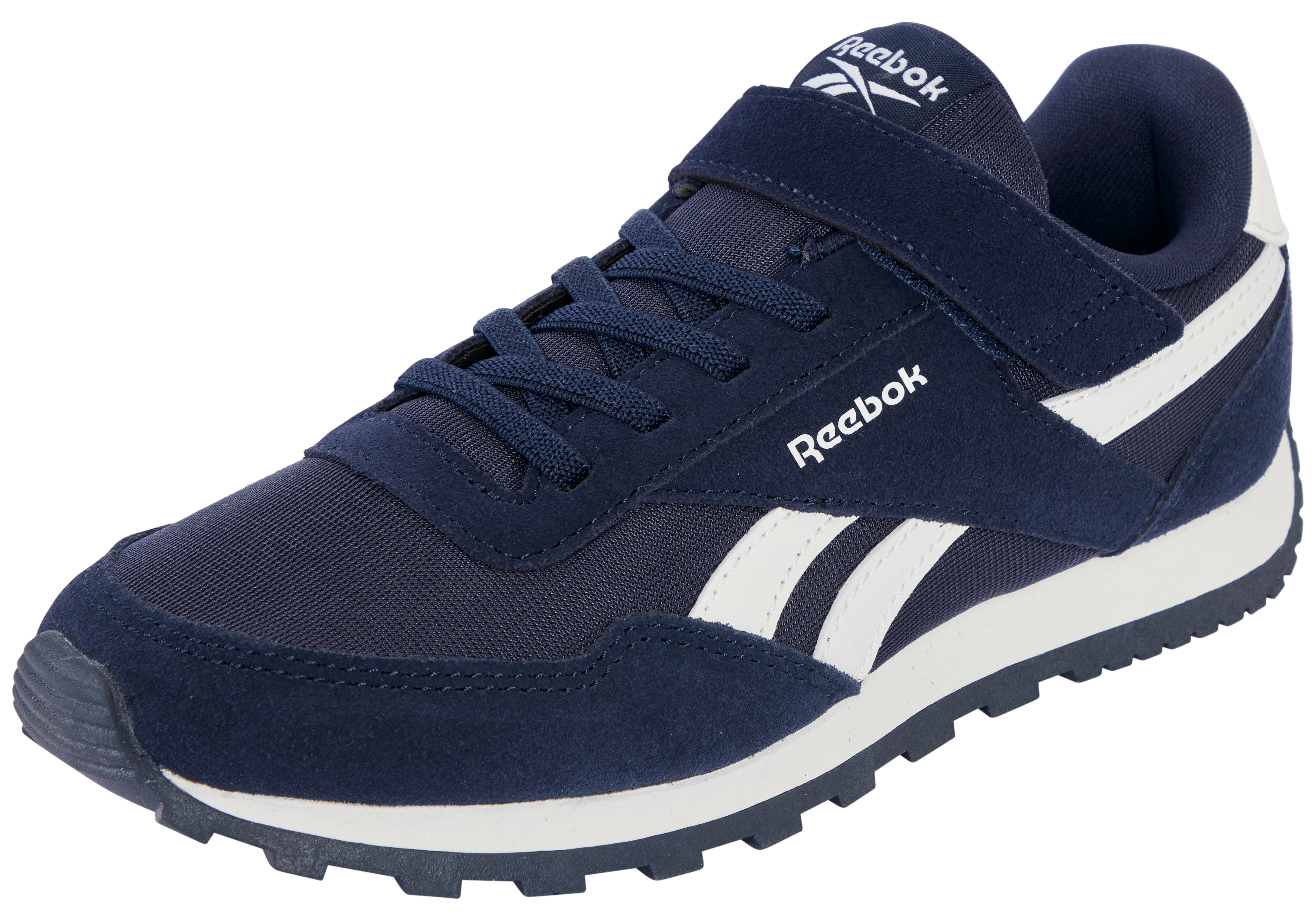 Sneaker REEBOK CLASSIC "REEBOK GLIDE LOW ELASTIC & TOP STRAP", Mädchen, Gr. 32, vectornavy, vectornavy, weiß, Leder, Synthetik, Textil, Schuhe Sneaker
