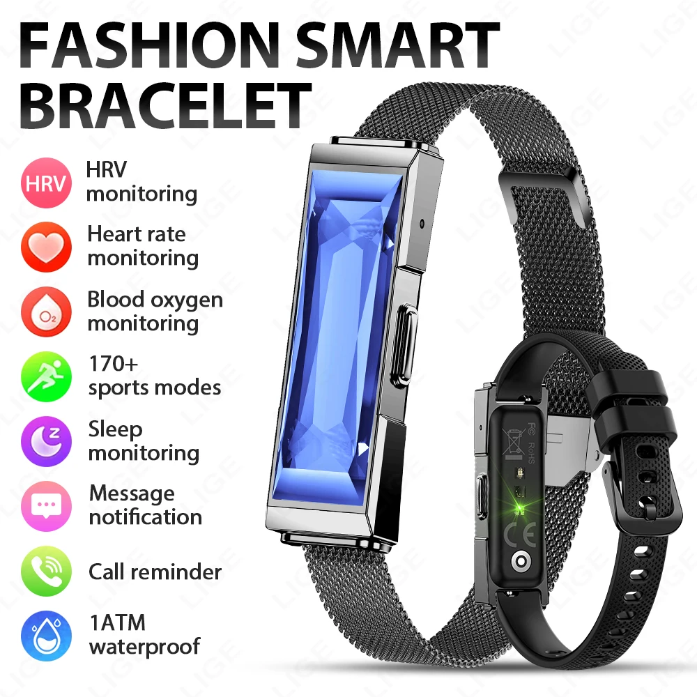 LIGE Luxus-Smartwatch für Damen, 24-Stunden-Herzfrequenz-Gesundheitsmonitor, Sport-Damenarmband, Anruferinnerung, Damen-Smartwatch Image