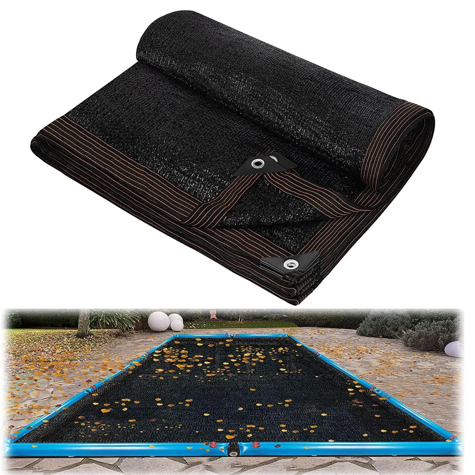 Filet à feuilles pour piscine, couverture d'écran pour piscines rectangulaires creusées et hors sol, couverture d'écran de piscine à mailles fines, filet d'étang pour couvrir