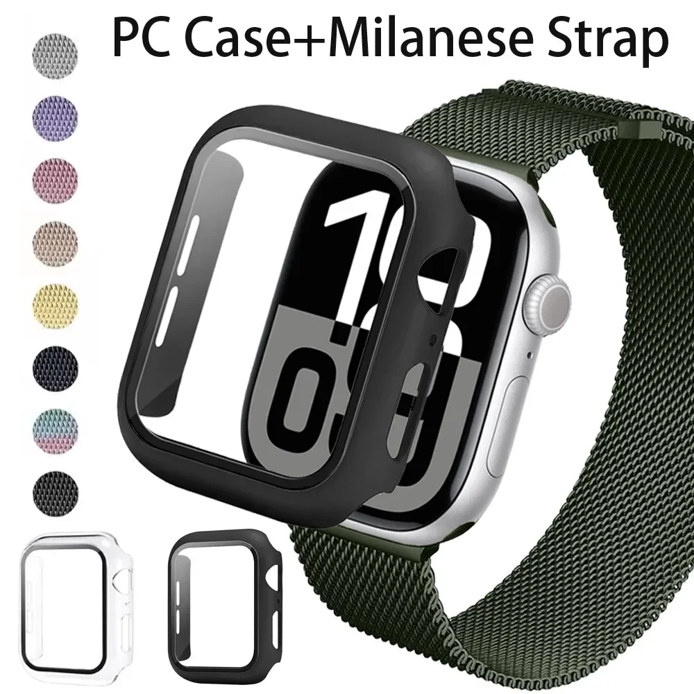 Gehäuse + Milanese-Armband für Apple Watch Band Ultra3/2 49 mm 11 10 46/42 mm 9 8 7 6 SE3 Magnetischer IWatch 45/41/44/40 mm Displayschutz Image