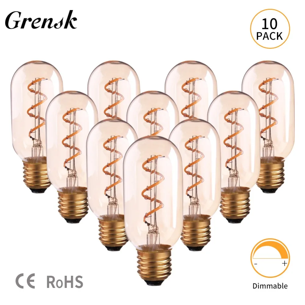 Grensk Led Glühlampe T45 Led 2200K Dimmbar Flexible Edison Glühbirnen E27 220v Lamparas Bombillas Led Tisch lampen für Home