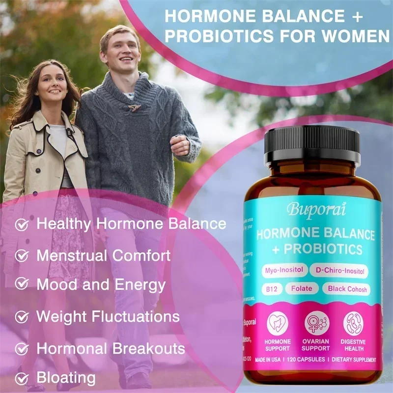 Hormone Balance + Probiotics - Promotes Women's Health, Natural Menopause Relief, Weight Control, and Immunity EnhancementSupple