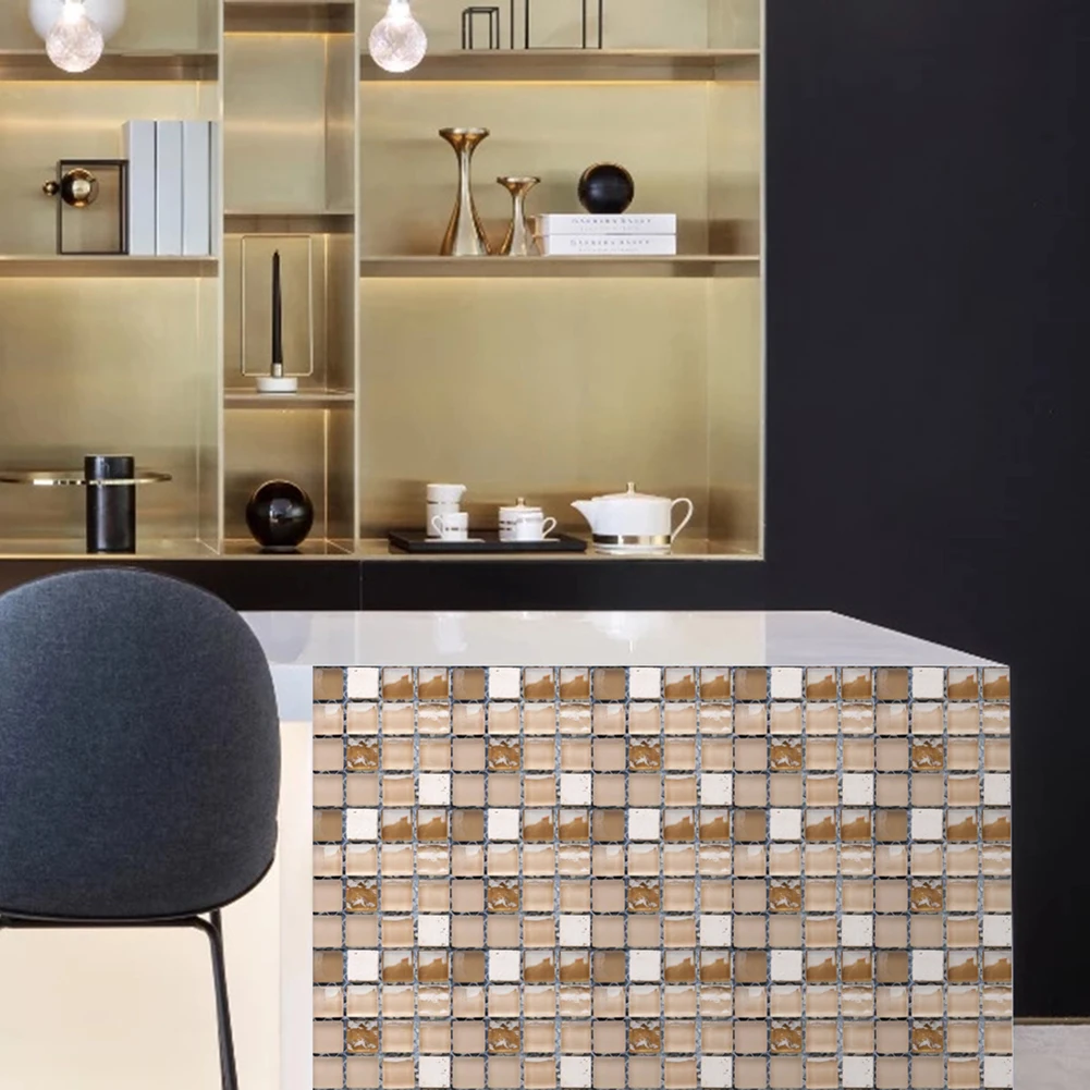10 teile/satz DIY Wasserdichte Boden Dekor Aufkleber Mosaik Verdickte Wand Fliesen Aufkleber