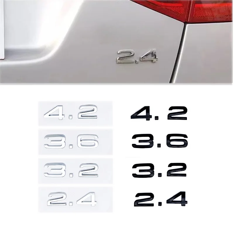 3D ABS 2.4 3.2 3.6 4.2 Lettera Auto Baule Posteriore Portellone Parafango Porta Distintivo Emblema Adesivo Adesivo Per Audi A4 A5 A6 A7 A8 Q3 Q5 Q7