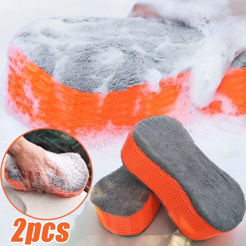 1/2pcs Auto wasch schwämme Rad reinigungs schwamm Reifen wasch wischer Saug schwamm Pad Wachs politur Bürsten Auto wasch zubehör Werkzeug Image